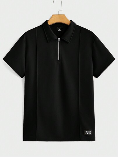 Manfinity BRENVOR Men Summer Solid Short Sleeve Casual Commuting Polo Shirt