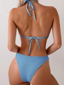 Swim SXY 女士沙灘度假實紋比基尼套裝，夏日沙灘必備"}  (Note: To include the - 淺藍色 - 查看 3