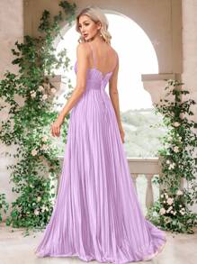 Women's High Waist Pleated Cami Maxi Party Formal Dress, Suitable For Party, Banquet And Gala Wedding Guest Dress Evening Dress,Gown