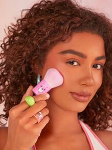 SHEIN X Care Bears Brocha grande de maquillaje con estampado de oso animado con corazón, regalo