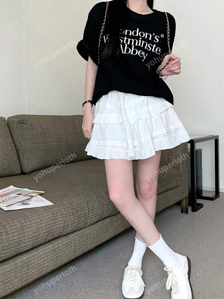 超美品　セントアンドリュース☆可愛い❤️ニットフレアー裾フリルスカート　S 超美品 セントアンドリュース☆可愛い❤️ニットフレアー裾