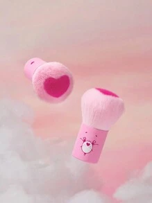 SHEIN X Care Bears Brocha grande de maquillaje con estampado de oso animado con corazón, regalo