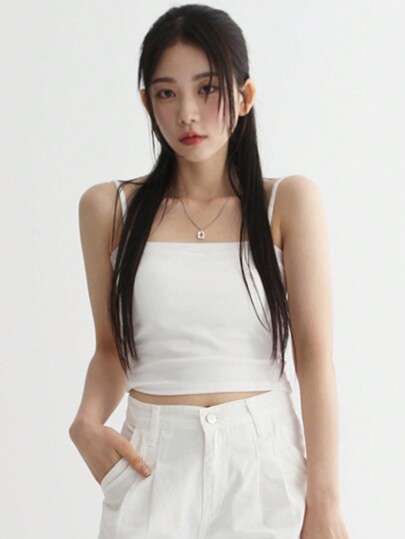 DAZY Women Summer Solid Color Slim Fit Cami Top