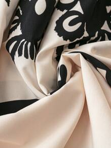 SHEIN LUNE Women Summer Apricot Positioning Flower Fringed Dress Hawaiian Style