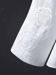 Manfinity Hypemode Men's Jacquard Satin Dress Shirt With Pocket - White - View 7