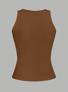 SHEIN EZwear 2 piezas Camiseta ajustada casual y sexy de cuello redondo para mujer, adecuada para el verano