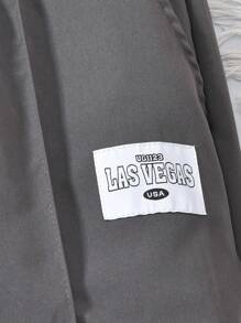 Pantalon décontracté pour adolescent garçon, jambes droites, détails chino, couleur gris foncé unie - Gris - Voir 7