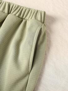 Tween Boy Loose Fit Casual Round Neck Pattern Print Short Sleeve T-Shirt And Shorts Set - Mint Green - View 4