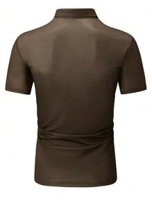 Manfinity Homme Camisa polo de manga corta y bloque de color casual para hombres en verano
