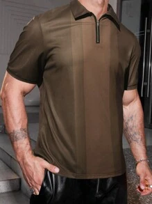 Manfinity Homme Camisa polo de manga corta y bloque de color casual para hombres en verano