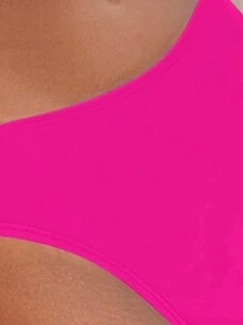 SHEIN Swim Solid Color Two-Piece Bikini Set For Beach Vacation, Summer Beach