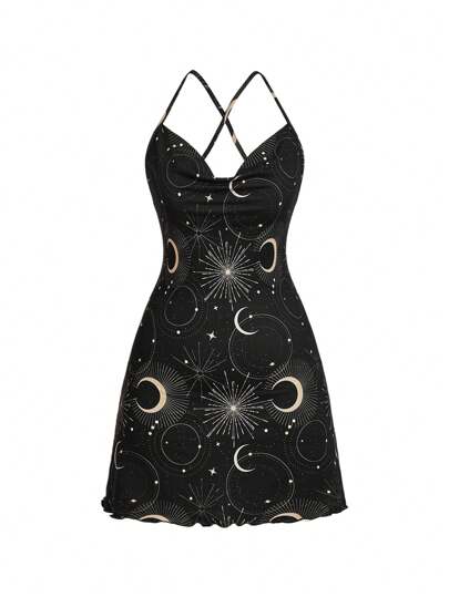 Milatoo Vestido corto sin mangas ajustado de talla grande estilo artístico, vestido de verano, vestido para vacaciones, fiesta, concierto, cumpleaños, festival, atuendo para rave, vestido de graduación