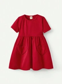 Cozy Pixies Bộ váy chữ A tay ngắn cổ tròn có dây thắt lưng cho bé gái - Nhiều màu - Xem 4