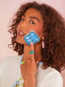 SHEIN X Care Bears 2pcs Heart Teddy Bear Pattern Makeup Sponge Set - Multicolor - View 3