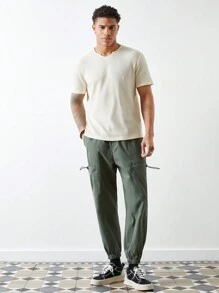 Forever 21 Men's Tapered Jogger Cargo Pants In Green - Army Green - View 3