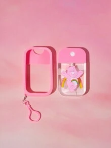 SHEIN X Care Bears Recipiente recargable portátil color rosa con patrón de oso, Oso Alegre, Regalos