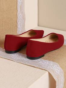 Women Low Vamp Soft-Bottomed Pointed Toe Flat Shoes For Autumn Seasons, Work & Office, Commuting, Blue Suede Shoes