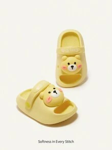 Cozy Pixies Cute Bear Patterned Soft, Comfortable, Non-slip Baby Crib Shoes - Yellow - View 2