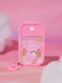 SHEIN X Care Bears Recipiente recargable portátil color rosa con patrón de oso, Oso Alegre, Regalos