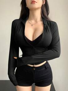 DAZY Women Slim Fit High Neck Long Sleeve T-Shirt,Fall Women Clothes