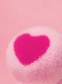 SHEIN X Care Bears Brocha grande de maquillaje con estampado de oso animado con corazón, regalo