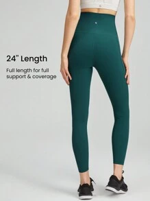 GLOWMODE 24" FeatherFit™-Sculpt Buttoned Leggings Corset Super High Rise Medium Impact Jogging Gym Training Daily
