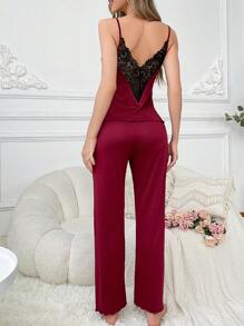 Conjunto de pijama con camiseta y pantys de encaje con tirantes sexy para mujer