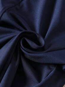 SHEIN 青少女夏季時尚純色背心和短褲運動套裝 - 藏蓝色 - 查看 5