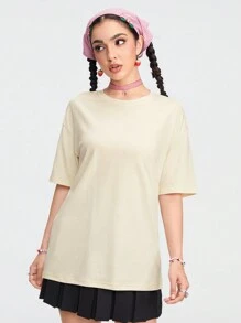ROMWE Women Fashion Fruit Printed Drop Shoulder Oversize T-Shirt