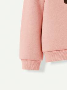 Cozy Pixies Baby Girl Rainbow Flocking Thermal Lined Pullover,In Fall/Winter - Pink - View 5