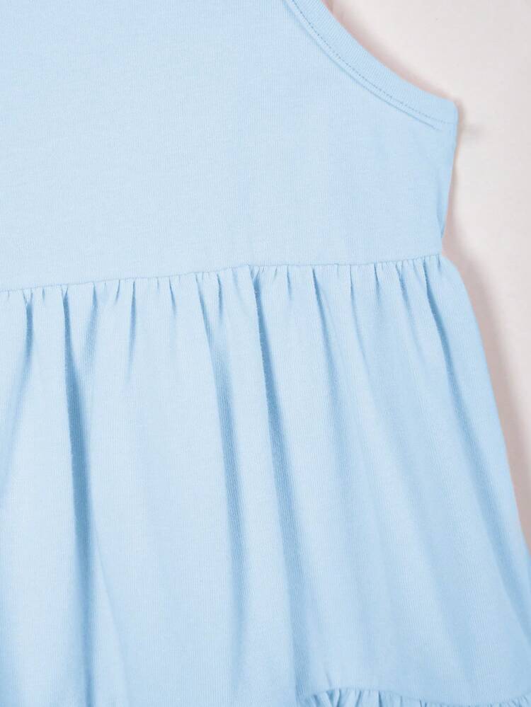 Baby Girl Two Pieces Set Multi-Layered Ruffle Hem Cami Dress