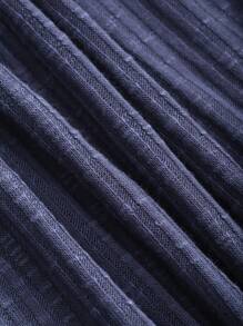 DAZY Solid Rib Knit Tee - Navy Blue - View 7