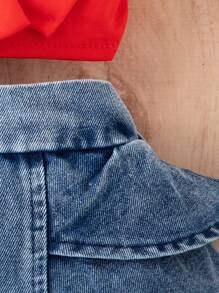 Baby Girl Street Hot Outfit For Summer - Red - View 5