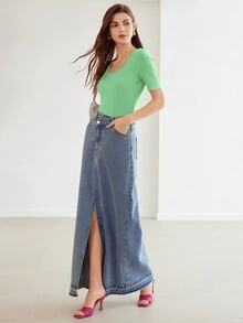 MOTF PREMIUM ÁO THUN CỔ SOLID SLIM FIT - Màu xanh Bạc hà - Xem 3