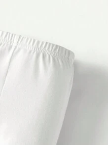 Cozy Pixies 3Pcs/Set Casual Elastic Waistband Solid Color Long Pants For Baby Girls Capris - Black and White - View 5