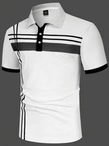 Manfinity Mode Camisa de polo para hombre con diseño clásico y elegante de línea