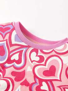 Cozy Pixies 女嬰心形印花運動衫和喇叭褲 - 彩色 - 查看 4