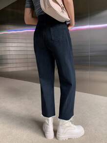 DAZY Women Straight-Leg Jeans For Casual And Daily Wear With Pockets - Dark Wash - View 2