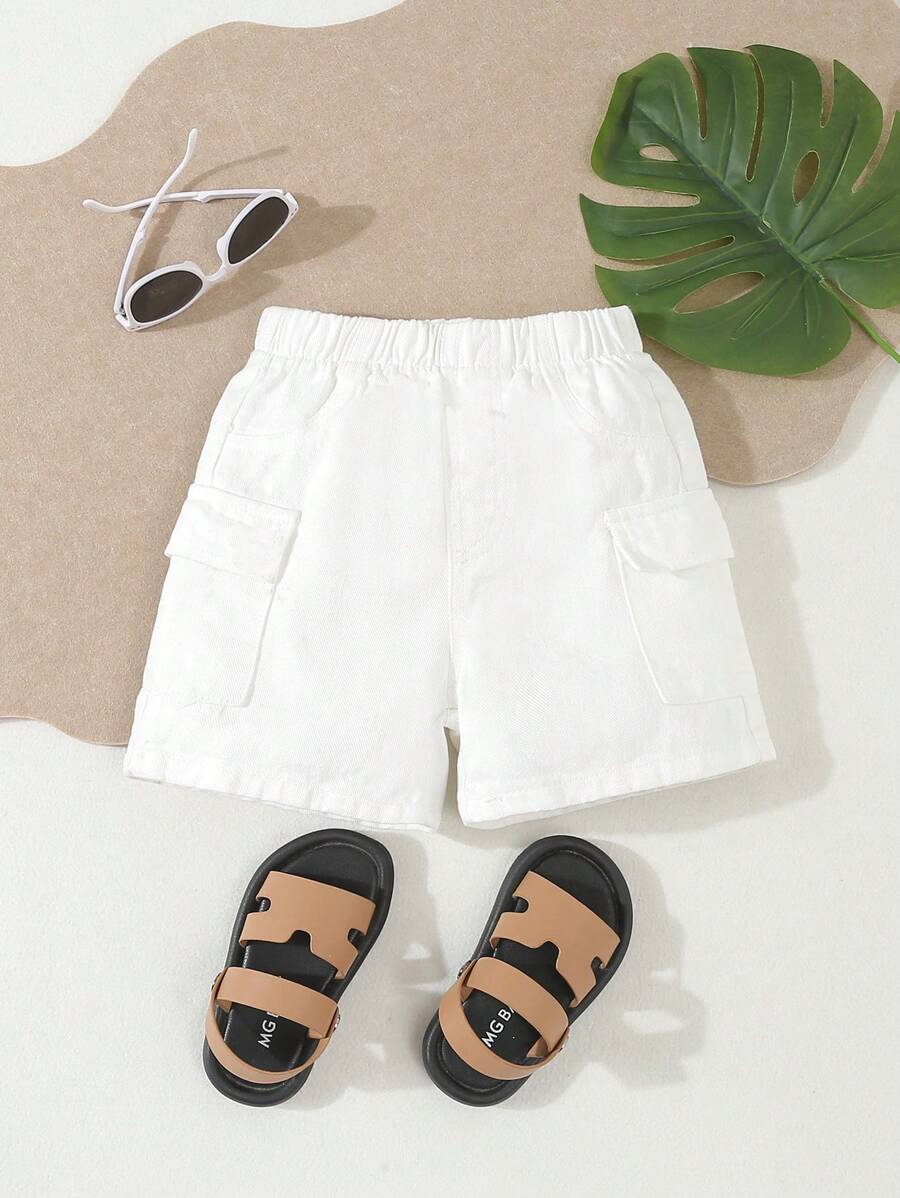 Souflis Souflis Quần short jean bỏ túi phong cách công sở giản dị và thoải mái cho bé trai - trắng - Xem 1