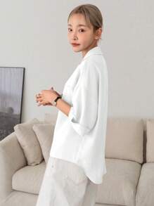 DAZY 女性時尚純色翻領襯衫