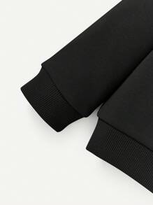 Cozy Pixies Giải trí Vòng cổ Tay áo dài Đứa bé gái Mẫu chữ Áo nỉ thể thao - màu đen - Xem 4