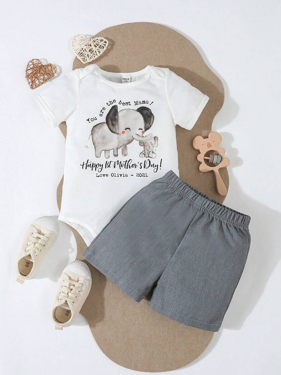 Infant & Baby Boy Animal Print Casual Shorts Set - Multicolor - View 1