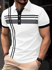 Manfinity Mode Camisa de polo para hombre con diseño clásico y elegante de línea