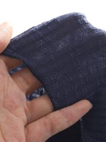 DAZY Solid Rib Knit Tee - Navy Blue - View 8