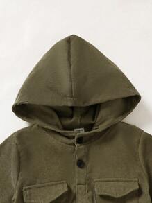 SHEIN Sweat-shirt À Capuche À Poche À Rabat Pour Jeune Garçon Et Pantalon De Jogging