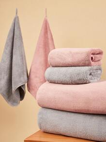 SHEIN Basic living Ultra Soft And Absorbent Towel Set For Home Use Christmas For Holiday Gift Giving Home Bathroom Decor Summer