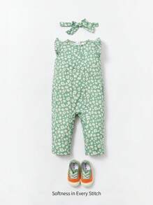 SHEIN Kombinezony niemowlęce Zmarszczony Ditsy floral