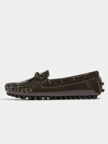 New Women Casual Flat Shoes Comfortable Coffee Brown Work Loafers Driving Shoes
