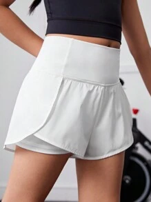 SHEIN Shorts Esportivos Casuais para Meninas Pré-adolescentes com Cueca Anticlarão e Elástica
