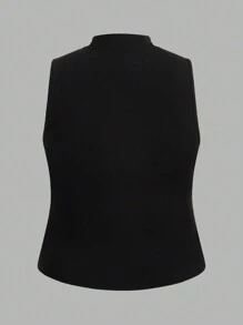 SHEIN SXY 大尺寸立領半拉鍊無袖背心,修身,多件裝 - 彩色 - 查看 13
